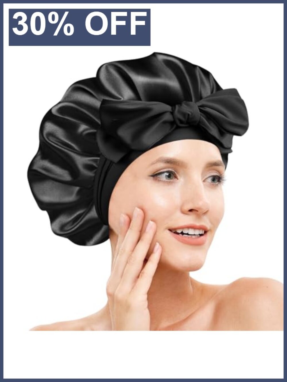 Silk Sleep Bonnet Double Layer Adjustable Hair Protection Cap